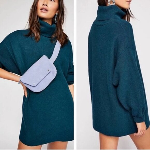 Free People Softly Structured Knit Tunic Jade Sweater - Picture 2 of 7